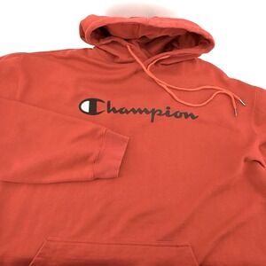 Champion Hoodie Mens XL Sweatshirt Pullover Long Sleeve Red Running Workout Logo